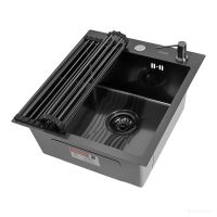 Кухонная мойка ARFEKA ECO AR 450*500 роллер-мат, дозатор BLACK DECOR +RM AR+DS AR