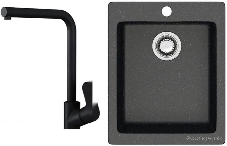 Кухонная мойка Berge BR-4200 + Like F8005022 (черный)