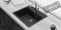 Кухонная мойка Berge BR-5750 + смеситель AM.PM Like Like F8005022 (черный)