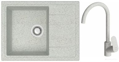Кухонная мойка Berge BR-5850 + смеситель AM.PM Like F8007133 (серый)