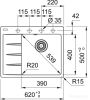Кухонная мойка Franke Centro CNG 611/211-62 TL (оникс, левая)