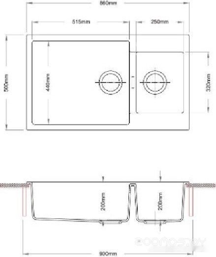 Кухонная мойка Longran Enigma ENG860.500 15 (колорадо), фото 2