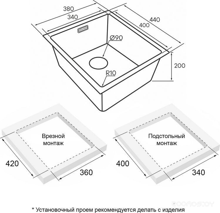 Кухонная мойка Paulmark Lassan 38 UNI LA38-LG (золото/светлое золото), фото 4