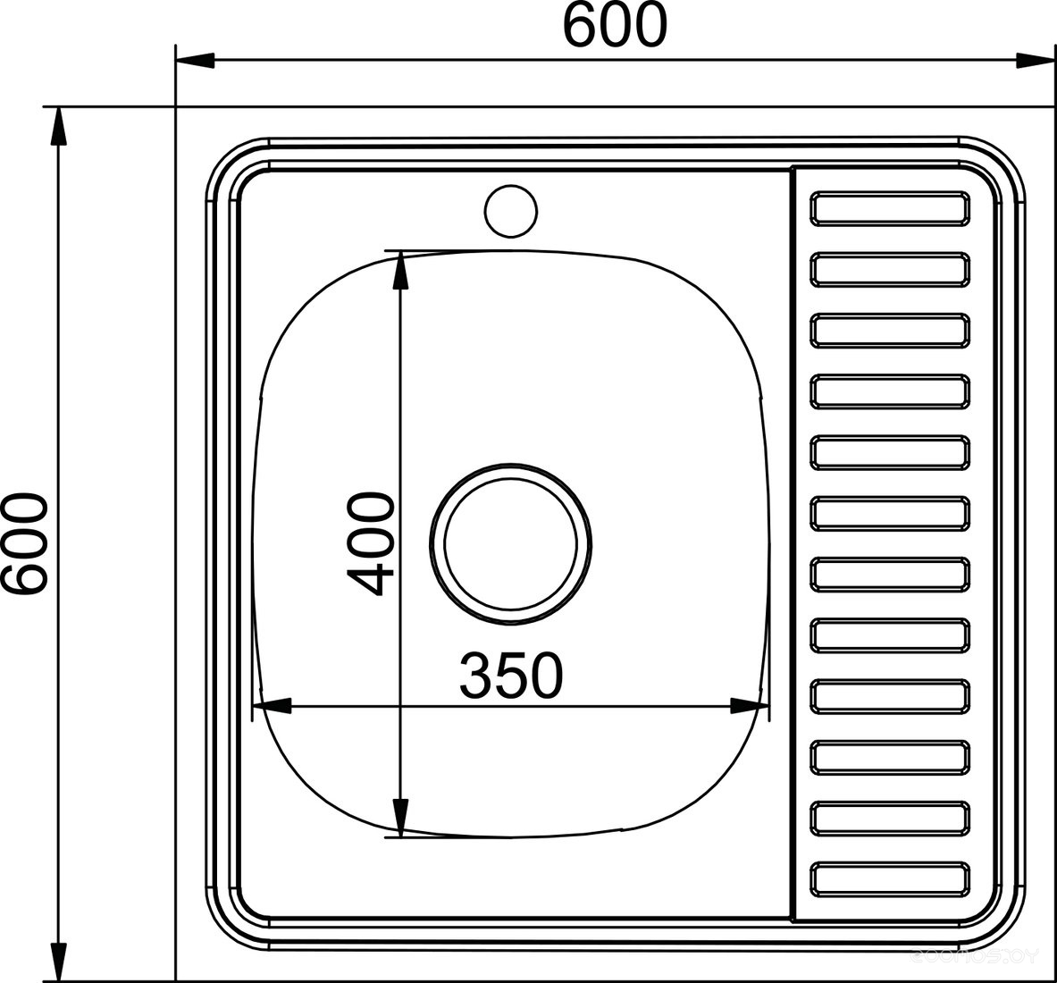 Кухонная мойка Mixline L 555230 (с сифоном), фото 2