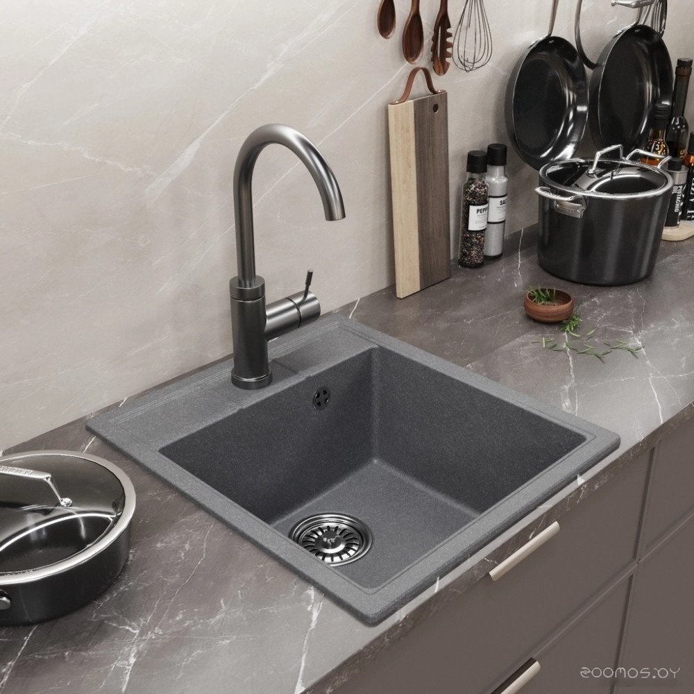 Кухонная мойка Mixline ML-GM28 552183 (графитовый), фото 4