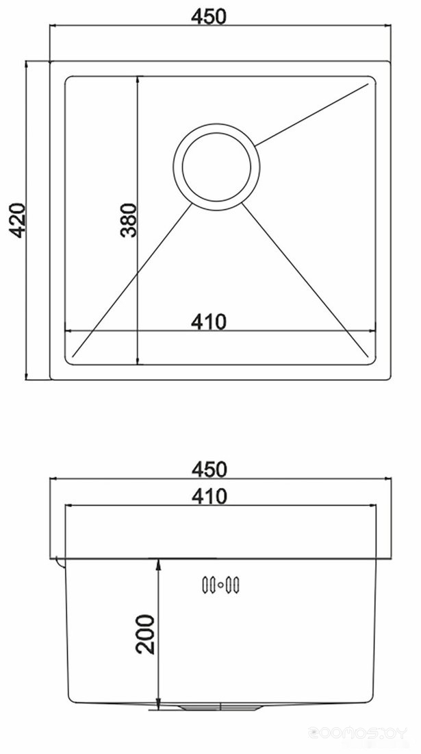 Кухонная мойка Mixline 548565 (черный графит, 3 мм), фото 7