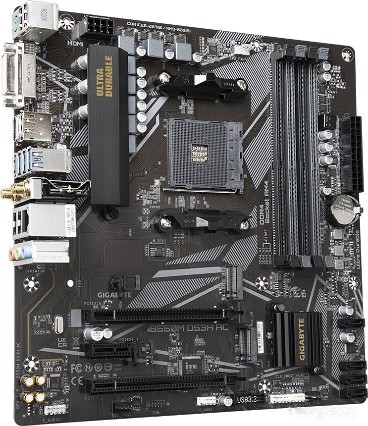 Материнская плата Gigabyte B550M DS3H AC (rev. 1.5/1.6), фото 2