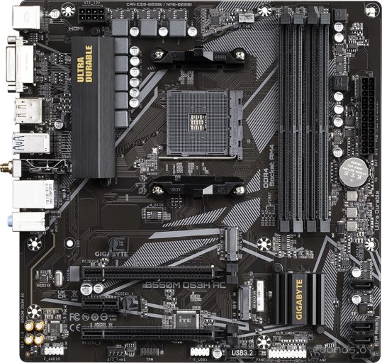 Материнская плата Gigabyte B550M DS3H AC (rev. 1.5/1.6), фото 1
