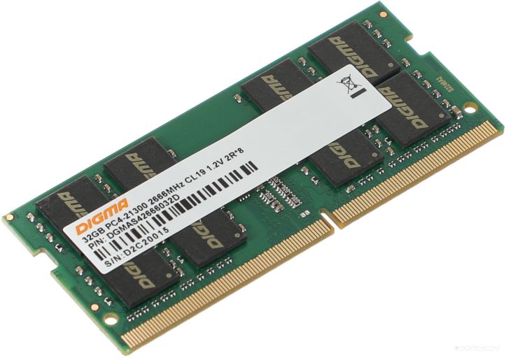 Оперативная память DIGMA 32ГБ DDR4 SODIMM 2666 МГц DGMAS42666032D