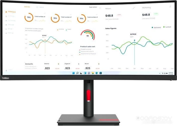 Монитор Lenovo ThinkVision T34w-30 63D4GAT1UK, фото 1