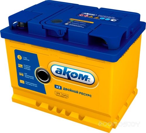 Автомобильный аккумулятор AKOM 6СТ-62 Евро+EFB (62 А/ч)