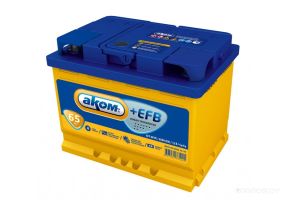 Автомобильный аккумулятор AKOM 6СТ-65 Евро+EFB (65 А/ч)