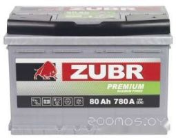Автомобильный аккумулятор Zubr Premium R+ (80 А·ч)
