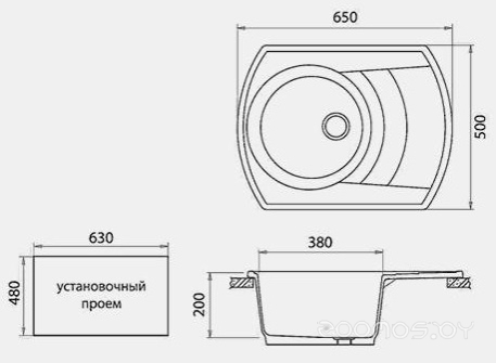 Кухонная мойка Gerhans A01 (Black), фото 2