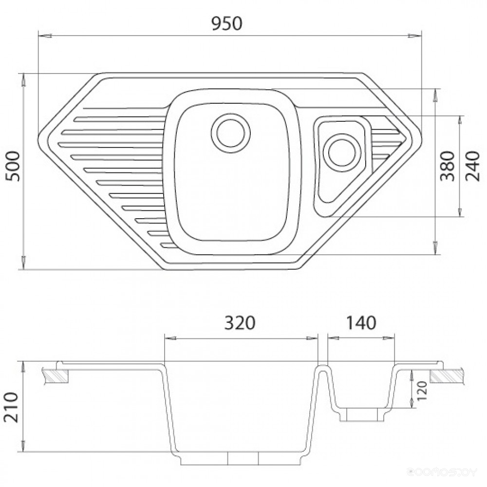 Кухонная мойка Gerhans E10 (Grey), фото 2