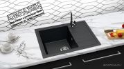 Кухонная мойка Berge BR-5850 + смеситель AM.PM Like F8007122 (черный)