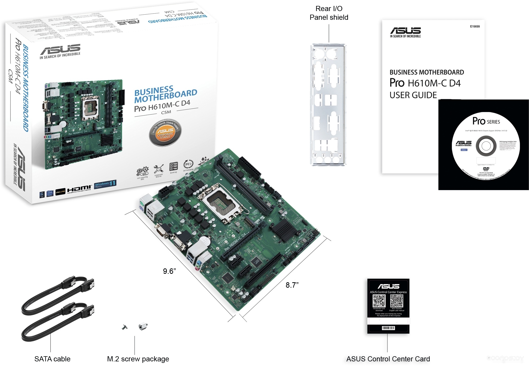 Материнская плата Asus Pro H610M-C D4-CSM, фото 6