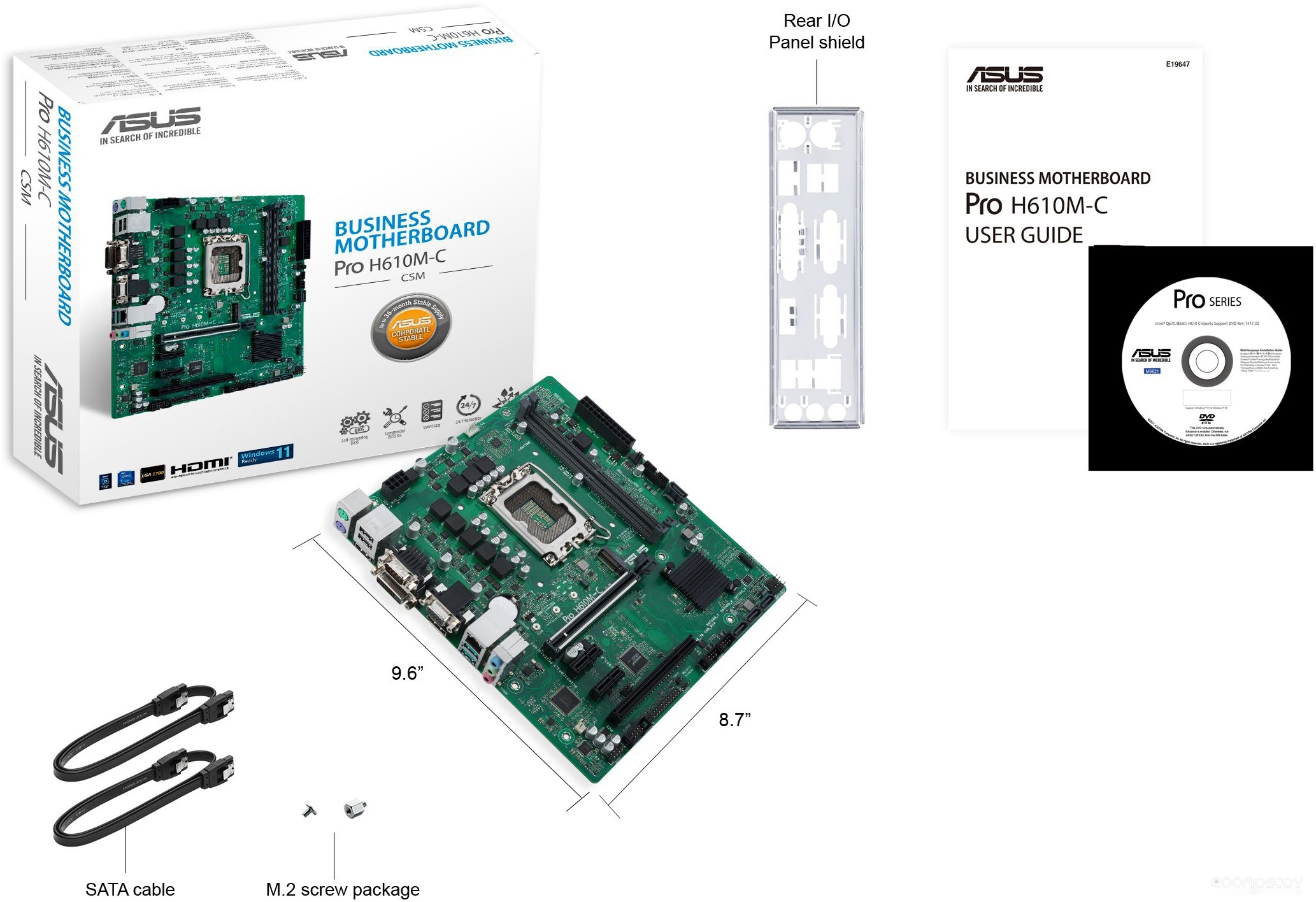 Материнская плата Asus Pro H610M-C-CSM, фото 7