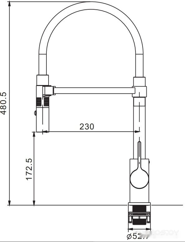 Смеситель Rose R133E, фото 4
