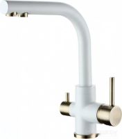Смеситель Paulmark Essen Es213011-431BR (белый матовый/бронзовый)