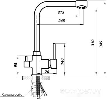 Смеситель Wisent WP4355-3, фото 4