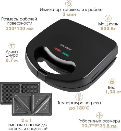 Многофункциональная сэндвичница Endever SM-30
