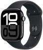 Умные часы Apple Watch Series 10 46 мм (алюминиевый корпус, черный/черный, спортивный силиконовый ремешок M/L)