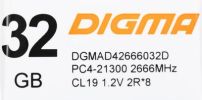 Оперативная память DIGMA 32ГБ DDR4 2666 МГц DGMAD42666032S