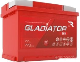 Автомобильный аккумулятор Gladiator EFB 6СТ-77L(0) (77 А·ч)