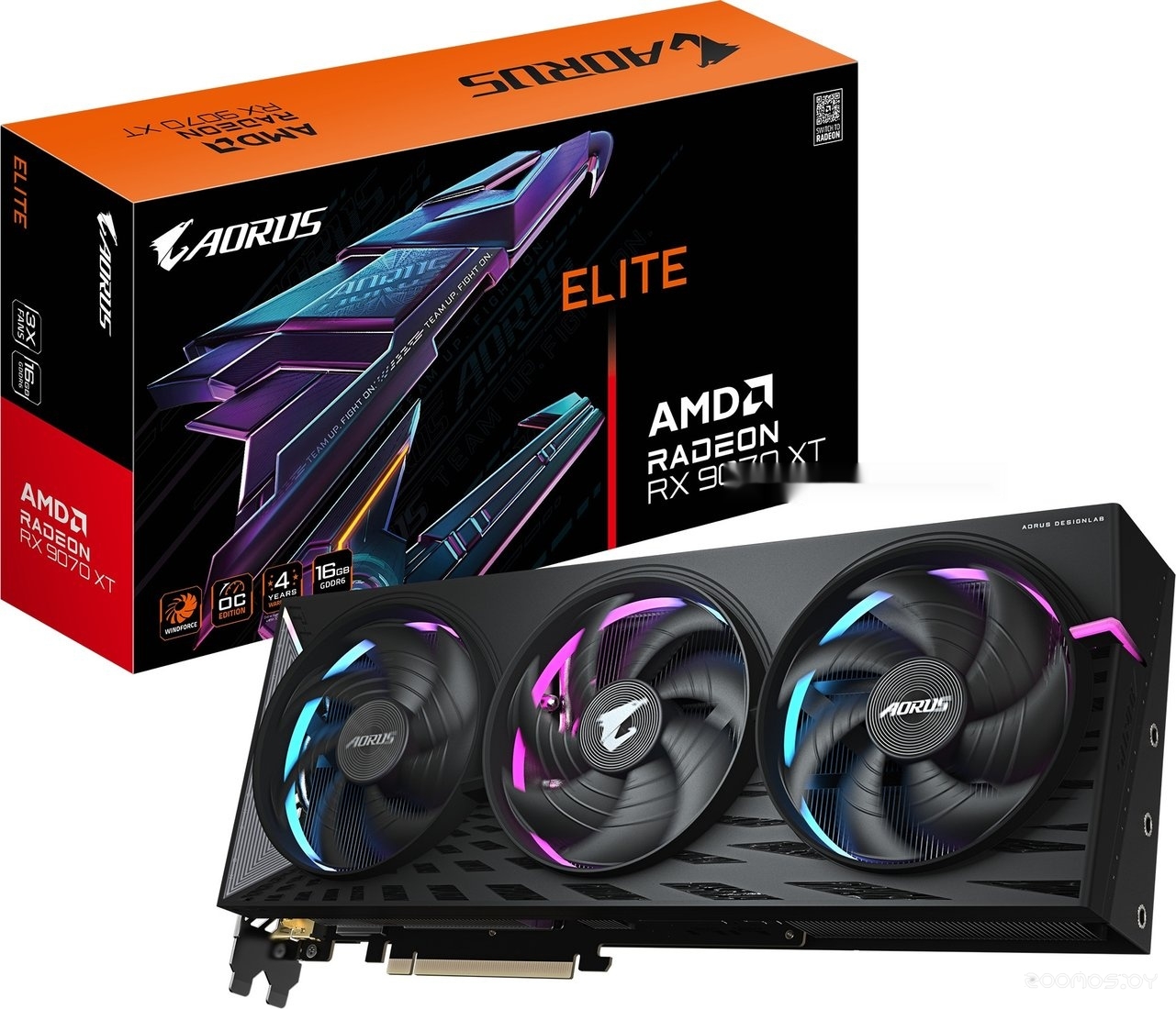Видеокарта Gigabyte AORUS Radeon RX 9070 XT ELITE 16G GV-R9070XTAORUS E-16GD, фото 10