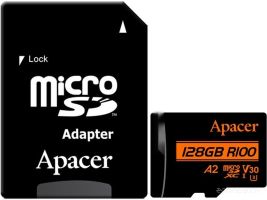 Карта памяти Apacer microSDXC AP128GMCSX10U8-R 128GB (с адаптером)