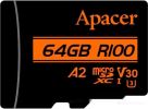 Карта памяти Apacer microSDXC AP64GMCSX10U8-R 64GB (с адаптером)