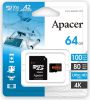Карта памяти Apacer microSDXC AP64GMCSX10U8-R 64GB (с адаптером)