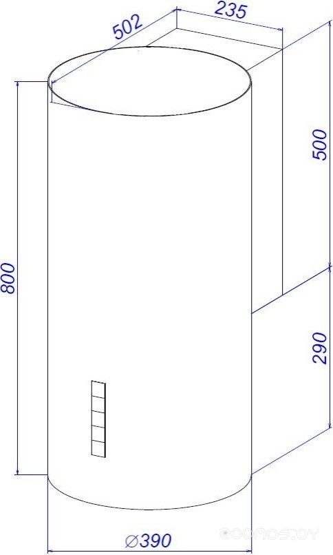 Кухонная вытяжка Zorg Rondo 1260 39 S (черный), фото 10