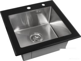 Кухонная мойка ARFEKA ECO AR 500*500 GS BLACK GLASS + SATIN