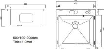 Кухонная мойка ARFEKA ECO AR 500*500 SATIN DECOR