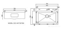 Кухонная мойка ARFEKA ECO AR 700*500 BLACK PVD NANO