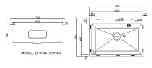 Кухонная мойка ARFEKA ECO AR 700*500 BLACK PVD NANO DECOR