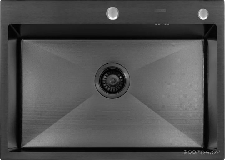 Кухонная мойка ARFEKA ECO AR 700*500 BLACK PVD NANO DECOR MILLET GRAINS, фото 1