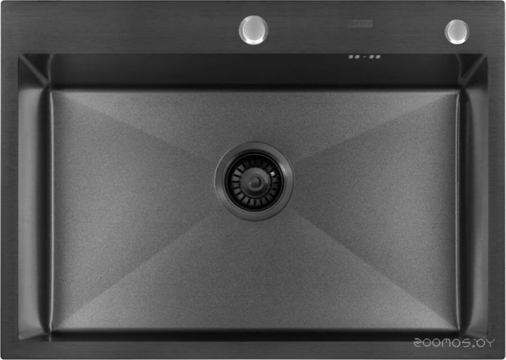 Кухонная мойка ARFEKA ECO AR 700*500 BLACK PVD NANO DECOR VOLCANIC ROCK