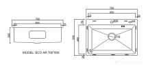 Кухонная мойка ARFEKA ECO AR 700*500 SATIN