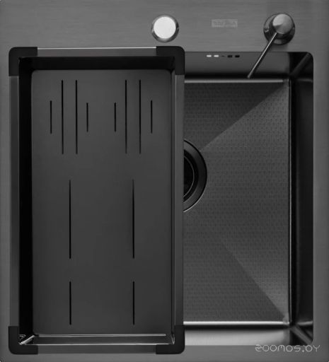 Кухонная мойка ARFEKA Eco AR мойка 450*500, коландер G, дозатор Black Decor