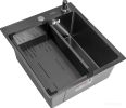 Кухонная мойка ARFEKA Eco AR мойка 450*500, коландер G, дозатор Black Decor