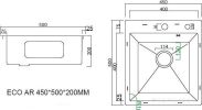 Кухонная мойка ARFEKA Eco AR мойка 450*500, коландер G, дозатор Black Decor Millet