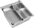 Кухонная мойка ARFEKA Eco AR мойка 500*500, коландер G, дозатор Satin