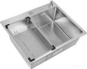 Кухонная мойка ARFEKA Eco AR мойка 600*500, коландер G, дозатор Satin