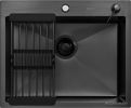 Кухонная мойка ARFEKA ECO AR мойка 600*500, коландер, дозатор BLACK DECOR VOLCANIC ROCK