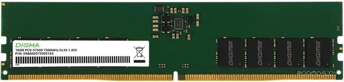 Оперативная память DIGMA 16ГБ DDR5 7200 МГц DGMAD57200016S, фото 1