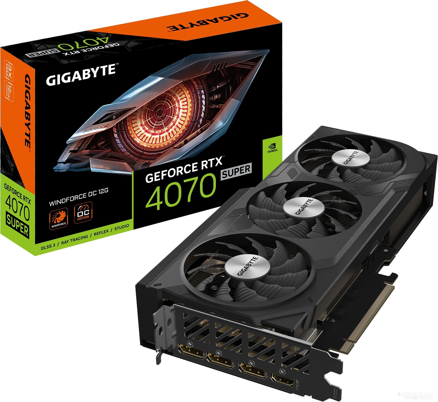 Видеокарта Gigabyte GeForce RTX 4070 Super Windforce OC 12G GV-N407SWF3OC-12GD, фото 8