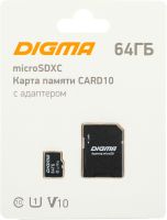 Карта памяти DIGMA MicroSDXC Class 10 Card10 DGFCA064A01